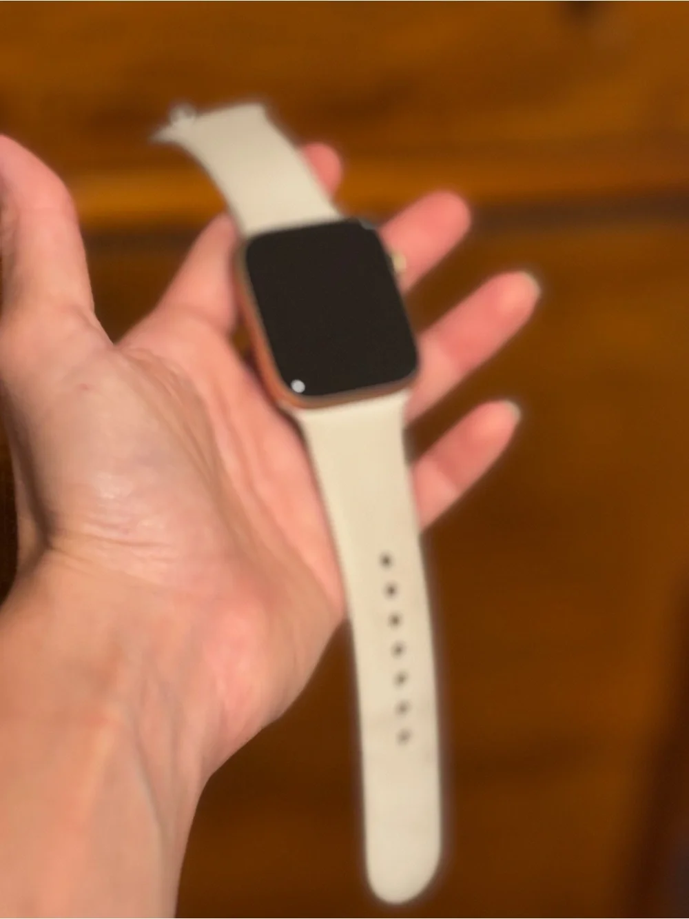 Rose Gold Apple Watch Smartwatch with Cream Silicone Band - Premium Wearable